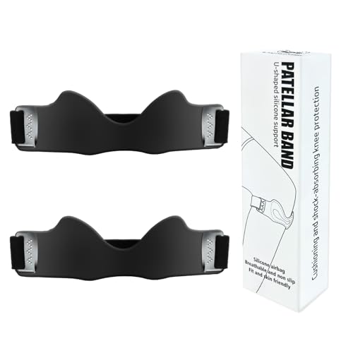 2PCS Silicone Patellar Tendon Support Strap, Adjustable Non-Slipping Patella Knee Brace with 3D Airbag, Multipurpose Patella Band for Ball Sports, Aerobics, and Jogging, Sport Accessories