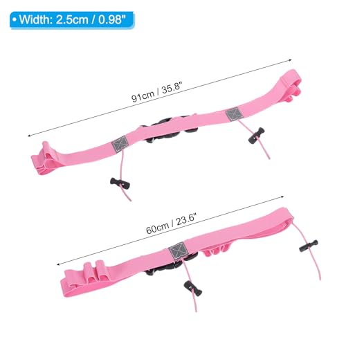 PATIKIL Elastic Triathlon Running Belt, 2 Pack Adjustable Race Number Belt Race Belt Bib Holder with 6 Energy Gel Loops for Marathons Racing Cycling, Pink - color: Pink