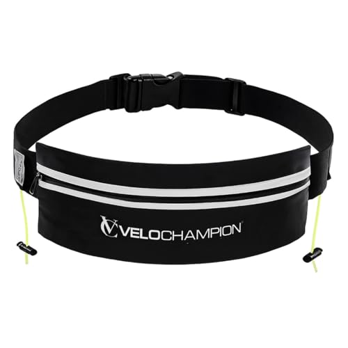 VeloChampion Reflective Triathlon Running Number Belt with Fanny Pack