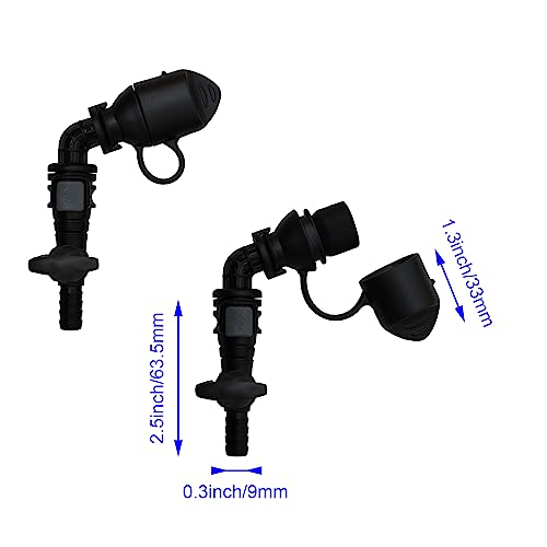 Hydration Bladder Bite Valve Replacement Mouthpiece Fit for Any Water Backpack and Most Brands, with Manual Switch Valve - color: 2 Pack 45 degree black