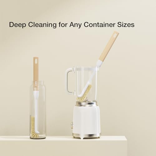 Cleaning Brush, Diveotree Hard Bristle Brush for Deep Cleaning Grout, Sink, Cup, Teapot, Bottle, Blender, Multi-Purpose Brush wih Long Handle for Kitchen (White-2Pack) - color: White-2pack