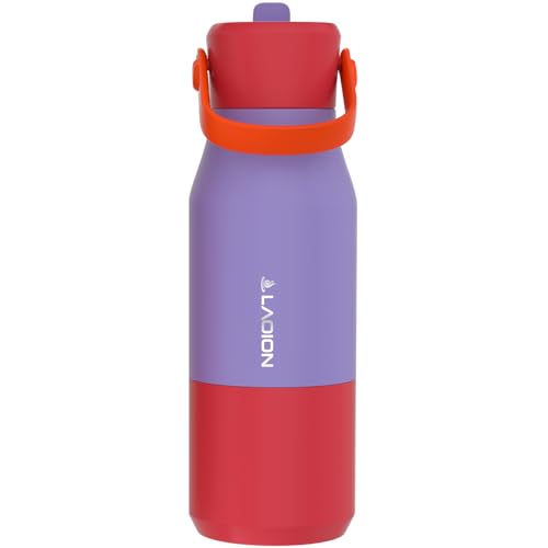 LAOION 23 oz Stainless Steel Insulated Sports Water Bottle - color: Purple, size: 23 Ounces