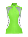 Little Donkey Andy Women's Half Zip Breathable Cycling Vests Reflective Sleeveless Jerseys Shirts Running 4 Rear Pockets - color: A01.fluorescent Yellow, size: X-Large