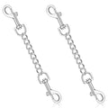 YUEPET 2 Pack 8.3 in Dog Collar Safety Clips, Stainless Steel Backup Clip - color: Stainless Steel*2