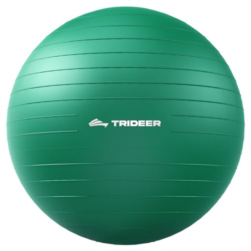 Trideer Yoga Ball for Exercise, Pregnancy, Active Sitting, 55/65/75cm - color: Green, size: S(15-18ines/38-45cm)
