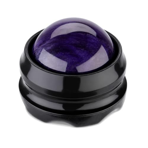 Manual Massage Roller Ball - Massager and Therapy Tool for Sore Muscles, Shoulders, Arms, Neck, Back, Feet, Body, Deep Tissue, Stiffness, Joint Pain, Stress Relief - color: Purple