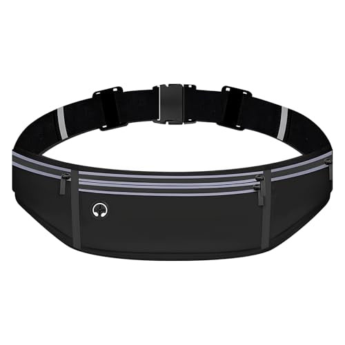 Running Belt Water Bottle Holder Phone Waist Pack Hydration Bag - color: Black