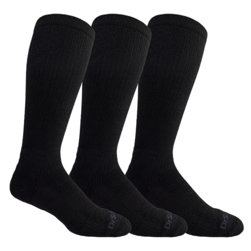 Dr. Scholl's Men's Athletic & Work Compression Over the Calf Socks - 1 & 3 Pair Packs - Fatigue Relief - color: Black (3 Pairs), size: 7-12