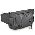 Large Crossbody Waist Bag Tactical Fanny Pack for Men Hip Bum Bag with Water Bottle Holder Adjustable Belt, Workout Traveling Casual Running Hiking Cycling - color: Grey
