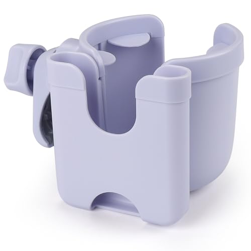 Accmor Stroller Cup Holder with Phone Holder, Bike Cup Holder, Walker Scooter Wheelchair Cup Holder Attachment, Universal Cup Holder for Uppababy Graco Strollers - color: All Orchid Purple