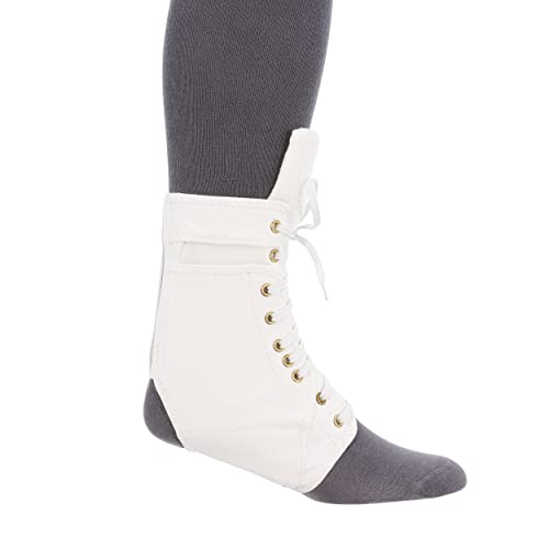 Laceup Ankle Brace with Stabilizers for Sprains & Sports Support White XS - size: Xsmall