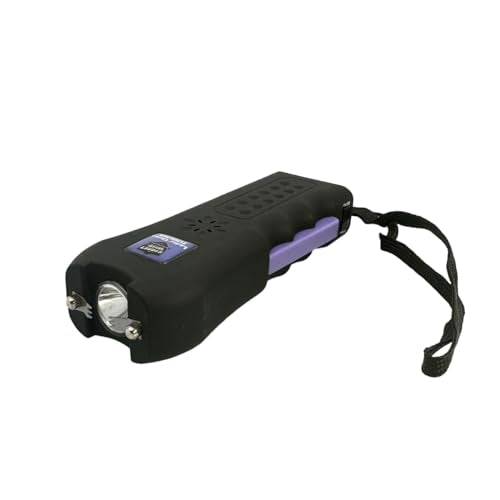 Streetwise Ladies’ Choice Stun Gun for Women - Rechargeable Device with Alarm, LED Flashlight, Safety Disable Pin & Built-in Charger - Personal Safety Tool with Holster & Lanyard - style: Purple Accents