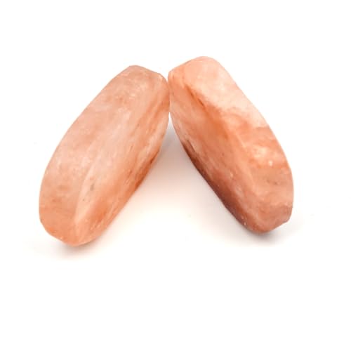 2 Pcs Himalayan Salte Stones Hot Massage Stones Set Warm Rocks Kit for Facial SPA Pink 3.14 x 2.36 in - size: STONE SHAPE