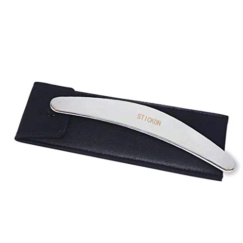 STICKON Stainless Steel Gua Sha Scraping Massage Tool IASTM Tools Great Soft Tissue Mobilization Tool (Sickle Shape) - size: Sickle Shape