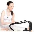 Foot and Calf Stretcher Strap for Physical Therapy and Flexibility - color: Black
