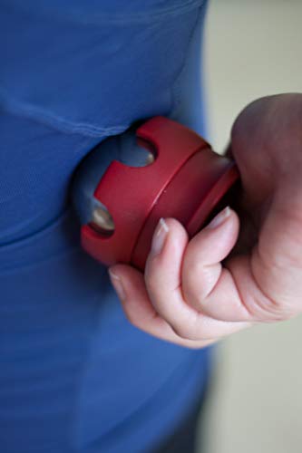 Cestari Massage Roller Ball: Stainless Steel Gel Ball, Heat + Ice Therapy - color: Red 55mm