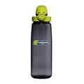 Nalgene 24 oz On The Fly Lock-Top Water Bottle, Charcoal w/Lime - color: Charcoal with Lime, size: 24 Ounces