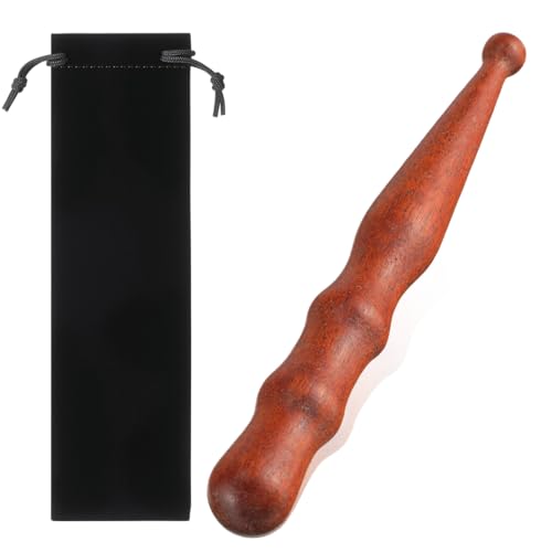 Sandalwood Acupoint Massage Pen Acupuncture Pen Traditional Wooden Acupressure Stick Reflexology Tool Gua Sha Scraping Board Trigger Point Massager for Wood Body Hand Foot Waist Calf Leg Relaxing