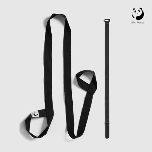 Slim Panda Yoga Mat Strap, Adjustable Soft Cotton Carrier - color: Matte Black, size: 72 inches