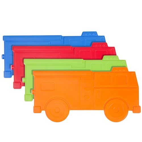 Wildkin Kids Ice Packs (4 Pack) – Slim, Reusable, Keeps Lunch Cool for School/Travel - Fire Truck - color: Fire Truck