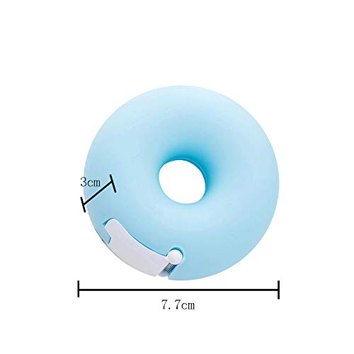2 Pieces Tape Dispensers Donut Shape Tape Dispensers Donut Invisible Tape Cutter Tape Organizer Portable Roll Tape Holder for Office Supply(Blue, Pink)