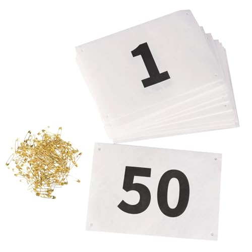 XTACER Race Bibs Safety Pins for Marathon Sports - color: #02 [5.5"x8.2"] Numbers 001-50