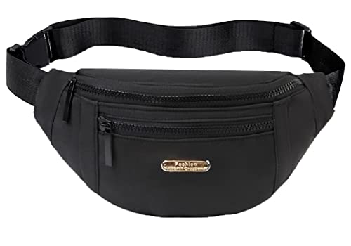 Fanny Packs for Men Women Crossbody Bag, Fashion Waterproof Waist Packs for Travel Walking Running Cycling Black - color: fashion black