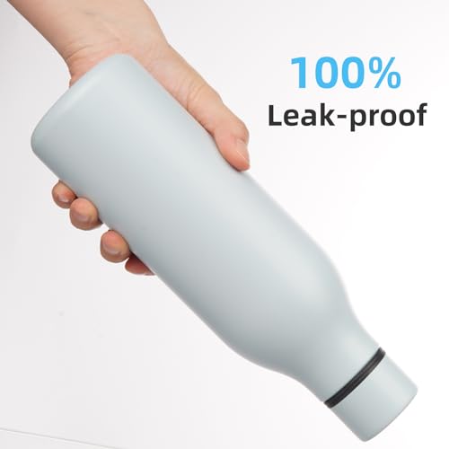 Konokyo 18 oz Insulated Stainless Steel Metal Water Bottle with Strap - color: Foggy Blue, size: 18 Ounces