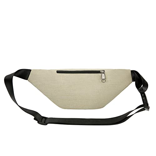 Fanny Pack for Men & Women, Fashion Waterproof Waist Packs with Adjustable Belt, Casual Bag Bum Bags for Travel Sports Running. - color: Beige