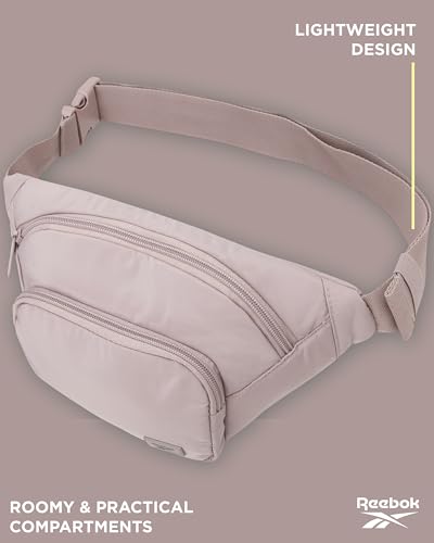 Reebok Belt Bag Fanny Pack for Women & Men, Adjustable Crossbody - color: Kat Latte