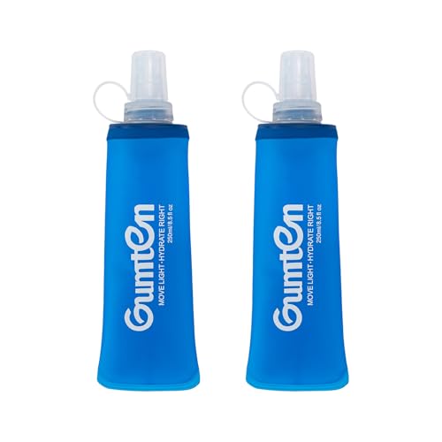 2 Pack Soft Flask 250ml TPU Collapsible BPA-Free Soft Water Bottle for Hydration Pack Running Vest Marathon Hiking Cycling (Dark Blue) - color: 2pcs, 250ml Dark Blue