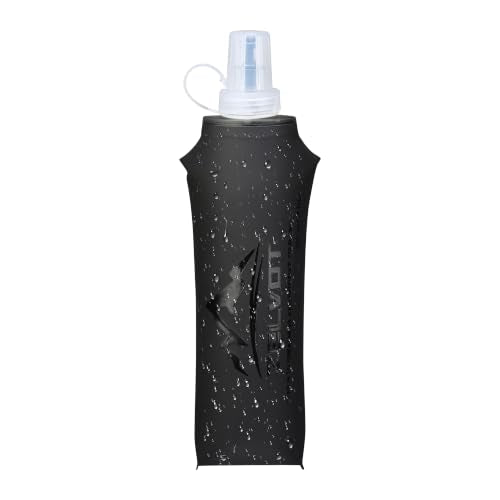 Zelvot Running Vest Collapsible Water Bottle, TPU 500ml Soft Flask (Black) - color: Black, size: 16.9 Ounces