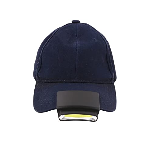 LED Headlamp Cap Light - COB Clip On Light 3 Modes Hard Hat Light Lightweight Hardhat Light- Perfect for Running, Camping, Fishing, and Outdoor Activities(1 Pack,3 AAA Batteries Included)