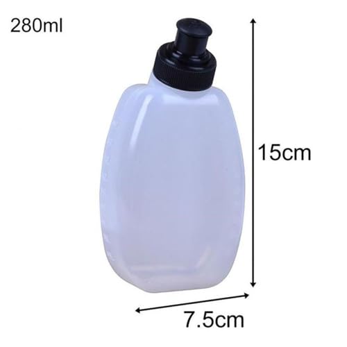 Running Water Bottle Leak-Proof Portable Plastic Sport Water Flask Hydration Backpack Waist Belt Bag Drinking(280ml)