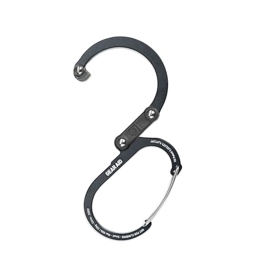 GEAR AID HEROCLIP Small Carabiner Gear Clip with 360° Swivel Hook - color: Stealth Black, size: 1 Carabiner