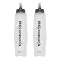 TRIWONDER Running Water Bottle Handheld Plastic Flask Hydration Vest Packs Waist Belt Replacement for Runners Marathon Cycling Hiking - color: 03 Soft Flasks - White - 500ml/16.9oz - 2 Packs