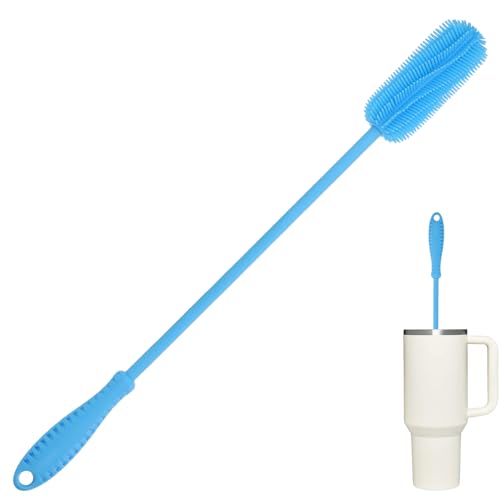 15.7" Silicone Bottle Brush, Water Bottle Cleaner Brush, Blue - color: Long Blue