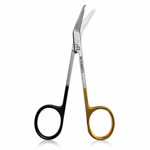 Suture Stitch Scissors with Delicate Hook Surgical Nursing Medical Scissors Perfect for Suture Removal, First Aid, EMS Training Premium Quality Instrument- Stainless Steel (Angler, 11CM) - color: Angler, 11CM
