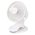 Portable Clip Fan Battery Operated,3 Speeds USB Rechargeable Mini Table Fan with Strong Airflow,360°Rotation Ultra Quiet Personal Desk Fan for Home Office Bedroom Dorm Stroller Camping(White) - color: White