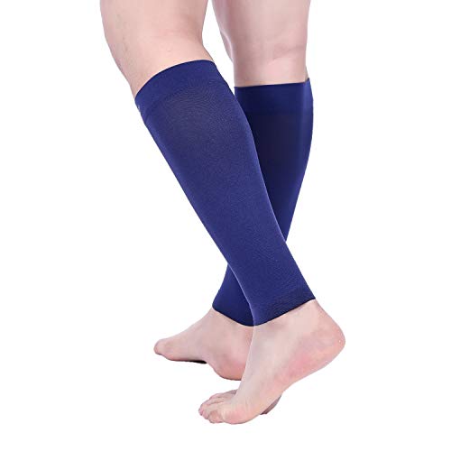 Doc Miller Compression Calf Sleeve for Men & Women, 20-30mmHg - color: Dark Blue, size: Small REGULAR