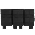 Triple Molle Mag Pouch 5.56 Tactical Open Top Magazine Holder Carrier with Quick Release Magazine Pouch Insert - color: BK