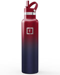 IRON °FLASK 24 oz Narrow Mouth Water Bottle with Straw - color: Dark Rainbow