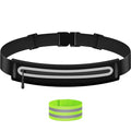 Slim Running Belt Fanny Packs for Women Man,Adjustable WaterProof Running Pouch Waist Bag for Workout Jogging,Elastic Phone Holder for Runner Comes with Reflective Armbands