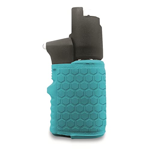 Packin' Heat 0.28 oz Compact Pepper Spray for Self Defense, Small Keychain Pepper Spray for Women, 12 ft Range, 1.44% Major Capsaicinoids, UV Dye, Push-Button Safety Cap, Snap Clip - color: White