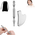 Stainless Steel Gua Sha & Acupuncture Pen, Trigger Point Massager Tool - color: 2pcs