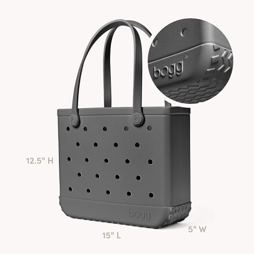 BOGG BAG Medium Tote – 15” x 12.5” x 5” – Essential Bags for Beach, Pool, Boat, Sports, Tailgating, Cruise, Travel - color: Fogg