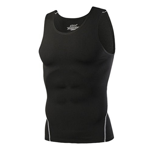 Mens 3 Pack Compression Tank Tops Sleeveless Compression Shirt - color: 3 Pack Tank, size: Large