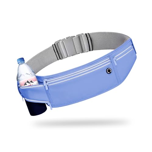 Slim Running Belt for Women Men,Runners Fanny Pack Phone Holder,Money Belt,Running Gear Accessories,with 3 Pockets (Jet Blue) - color: Jet Blue