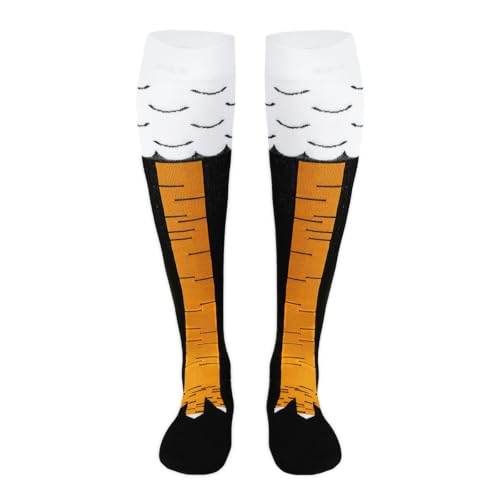 Junely Compression Socks for Women Knee High Stockings Funny Cute - color: Chicken Leg