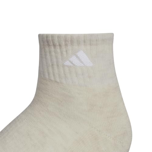 adidas Women's Athletic Cushioned Quarter Ankle Socks 6 Pairs - color: Alumina Beige/White/Wonder Beige